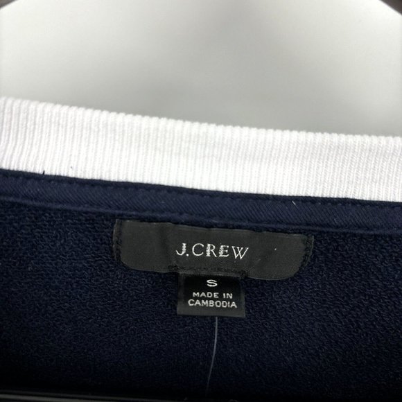 J. Crew Blue University Terry Crop Boxy Sweatshirt style BF363 size Small NWT‎ - Picture 4 of 8